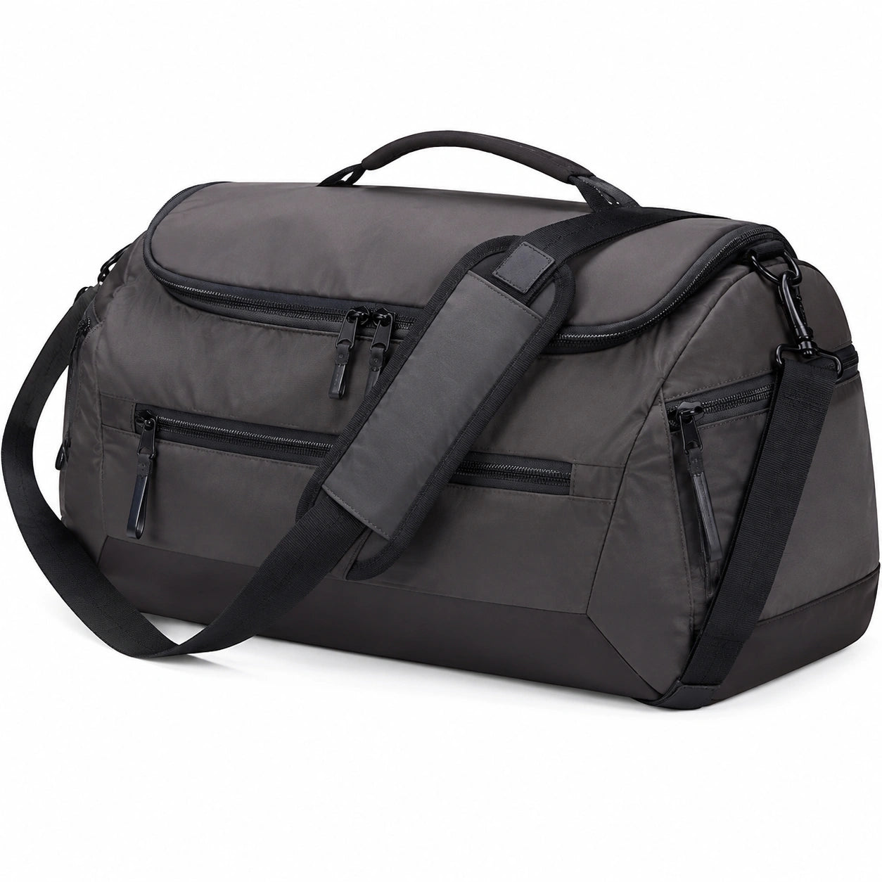 Bolsa de viaje 50 x 25 x 30 cm de tejido sintético gris oscuro con compartimentos y correa ajustable