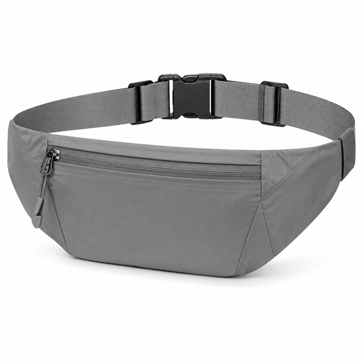 Riñonera 32 x 8 x 15 cm de tejido gris con cremallera ajustable para uso diario