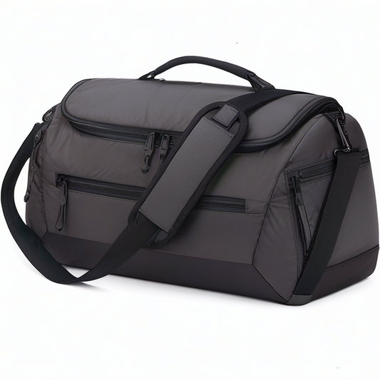 Bolsa de viaje 50 x 25 x 30 cm de tejido sintético gris oscuro con compartimentos y correa ajustable
